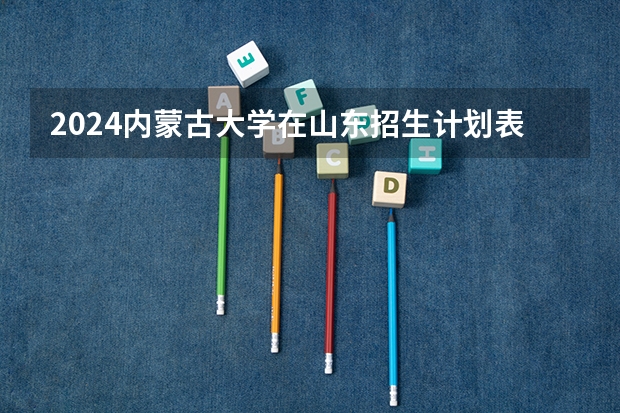 2024内蒙古大学在山东招生计划表