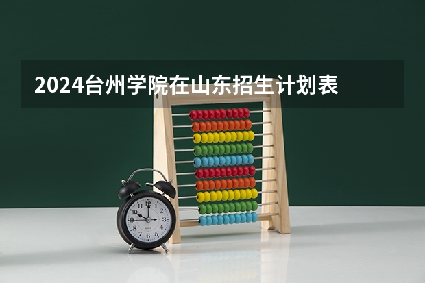 2024台州学院在山东招生计划表