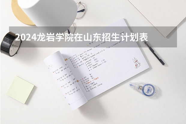 2024龙岩学院在山东招生计划表