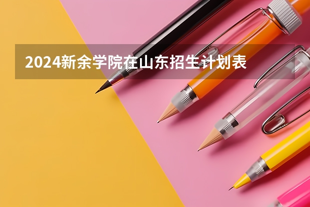 2024新余学院在山东招生计划表