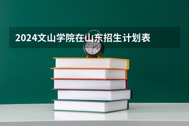2024文山学院在山东招生计划表
