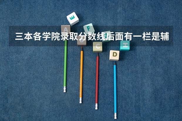 三本各学院录取分数线后面有一栏是辅助排序分是什么意思