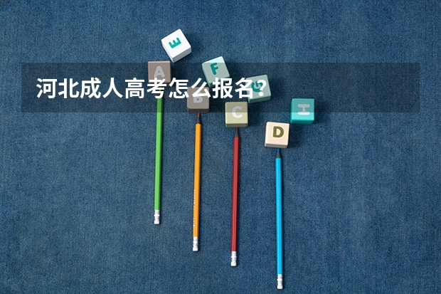 河北成人高考怎么报名？